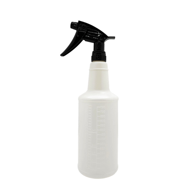 Black-Chemical-Resistance-spray-bottle-01.png Notty White HDPE Bottle with Chemical Resistent Spray Head - 800ml